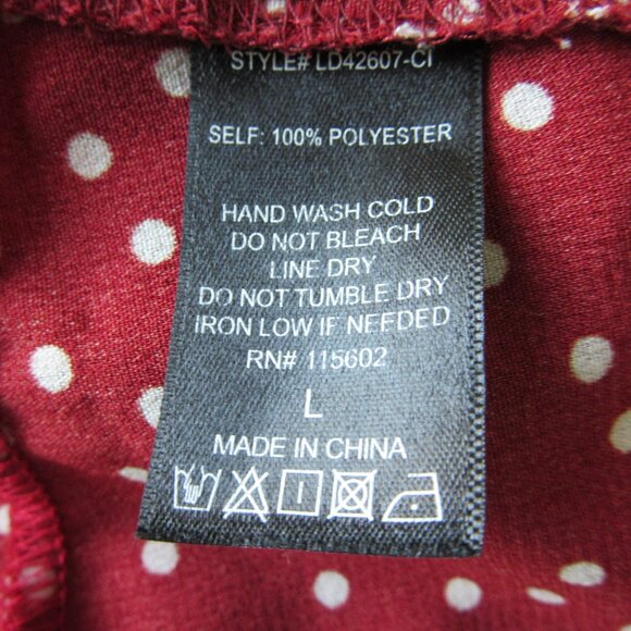 AZALEA Rust and White Polka Dot L Ruffle Sleeve & Hem Button Front Dress - Picture 5 of 5